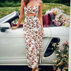 Floral print, cut out split Cami dress size small